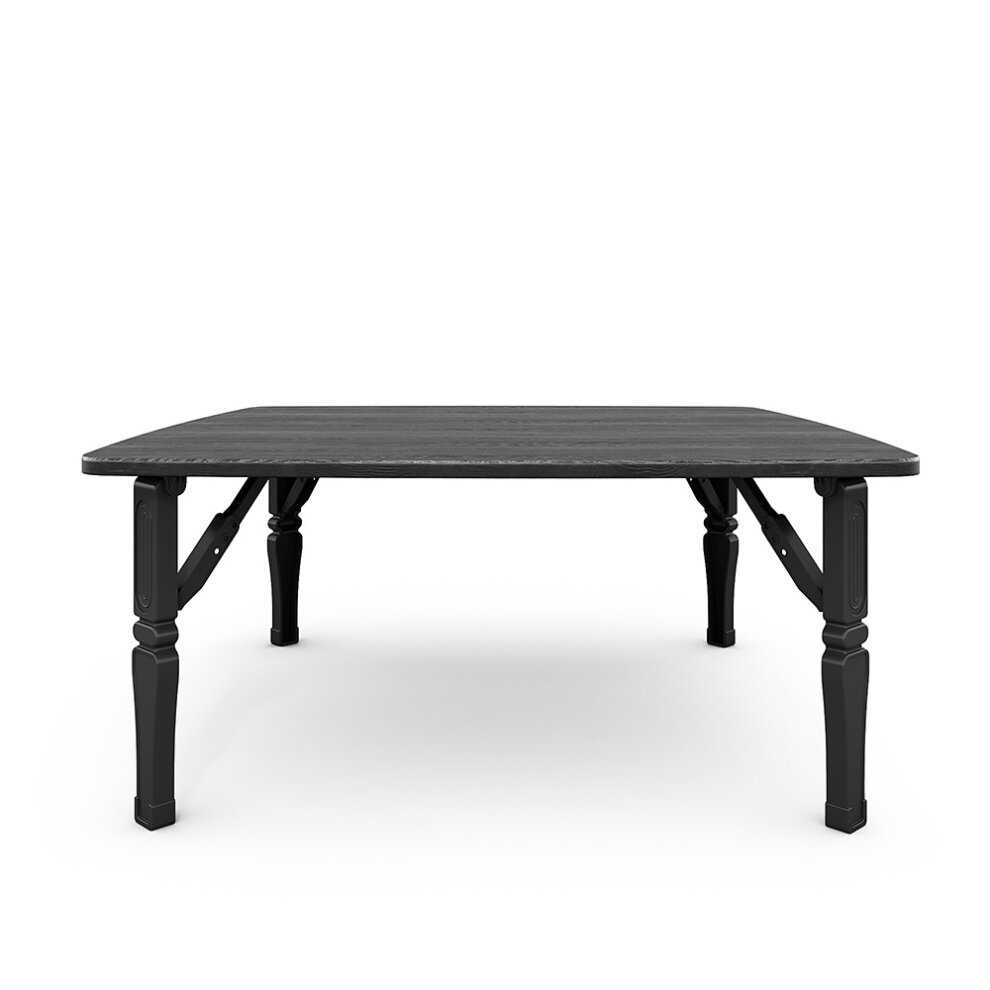 (Black) Square 80cm Wooden Folding Coffee Table